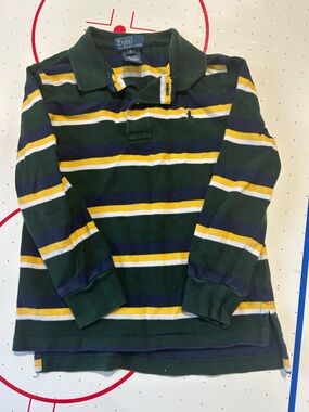 Ralph Lauren Green, Navy & Yellow Striped Polo Sweater